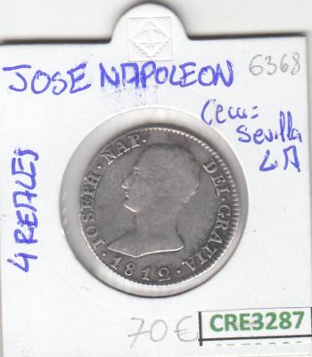 CRE3287 MONEDA ESPAÑA JOSE NAPOLEON 4 REALES 1812 SEVILLA BC