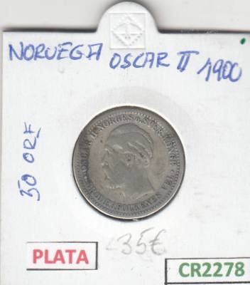 CR2278 MONEDA NORUEGA 50 ORE 1900 PLATA BC