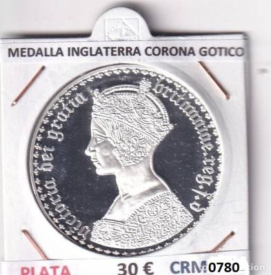 CRM0780 MEDALLA INGLATERRA CORONA GOTICO PLATA
