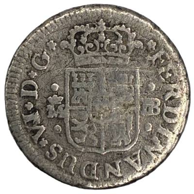CRE5069 MONEDA ESPAÑA FERNANDO VI 1/2 REAL 1751 JB MADRID PLATA