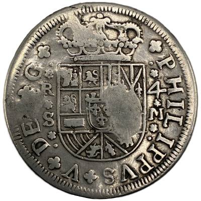 CRE5152 MONEDA ESPAÑA FELIPE V 4 REALES 1718 SEVILLA PLATA