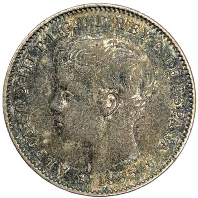 CRE1306 MONEDA  ESPAÑA PUERTO RICO ALFONSO XIII 1895 20 CENTAVOS DE PESO
