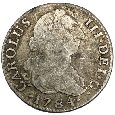 CRE7449 MONEDA ESPAÑA CARLOS III 2 REALES 1784 MADRID JD
