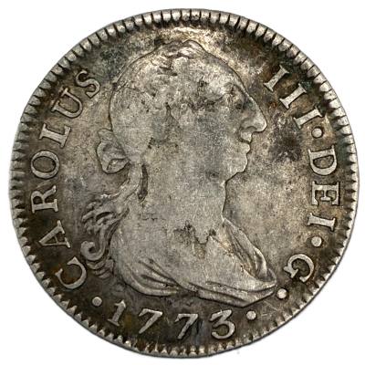 CRE7463 MONEDA ESPAÑA CARLOS III 2 REALES 1773 SEVILLA CF