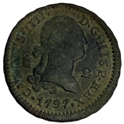 CRE7969 MONEDA ESPAÑA CARLOS IV 2 MARAVEDIS 1797 SEGOVIA