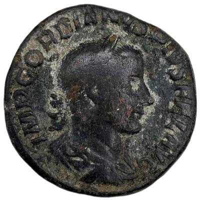 CRE7260 MONEDA ROMAMA SESTERCIO ROMA GORDIANO III APOLO 241-244