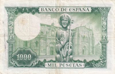 CRBS1397 BILLETE ESPAÑA 1000 PESETAS 1965 BC