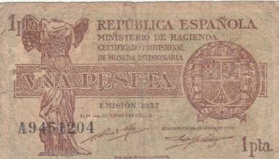 CRBS1268 BILLETE ESPAÑA 1 PESETA 1937 BC