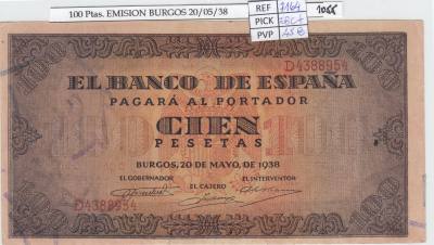 BILLETE ESPAÑA 100 PESETAS 1938 P-113a EBC