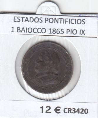CR3420 MONEDA ESTADOS PONTIFICIOS 1 BAIOCCO 1865 PIO IX BC