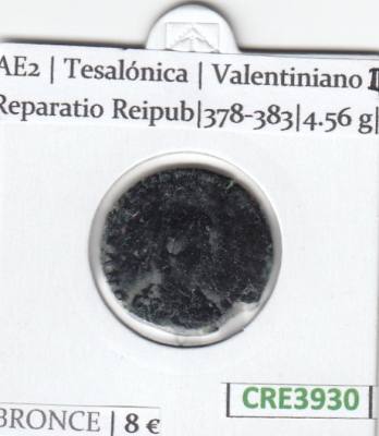 CRE3930 MONEDA  AE2 TESALONICA VALENTINIANO II REPARATIO REIPUB 378-383