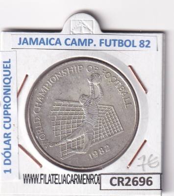 CR2696 MONEDA JAMAICA 1 DÓLAR 1982 MUNDUAL FUTBOL 