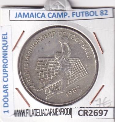 CR2697 MONEDA JAMAICA 1 DÓLAR 1982 MUNDUAL FUTBOL 
