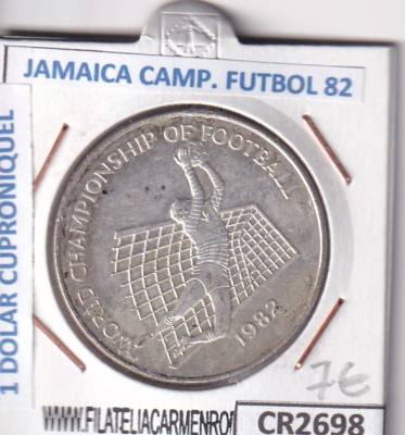 CR2698 MONEDA JAMAICA 1 DÓLAR 1982 MUNDUAL FUTBOL 