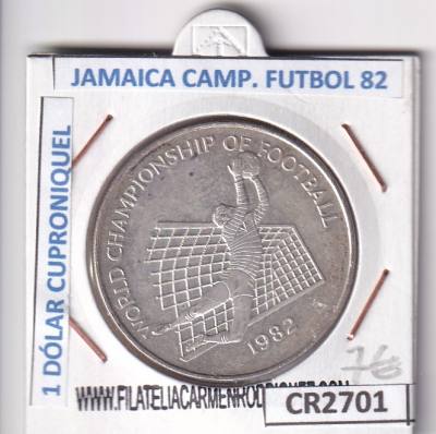 CR2701 MONEDA JAMAICA 1 DÓLAR 1982 MUNDUAL FUTBOL 