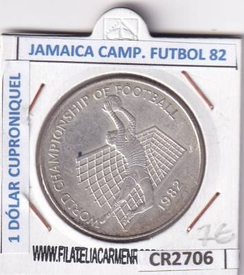 CR2706 MONEDA JAMAICA 1 DÓLAR 1982 MUNDUAL FUTBOL 
