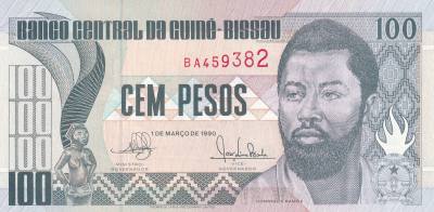 CRBX0744 BILLETE GUINEA BISSAU 100 PESOS 1990  SIN CIRCULAR