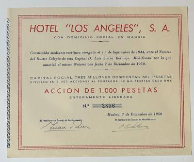 L064 ACCION ANTIGUA HOTEL LOS ANGELES SA VER FOTO