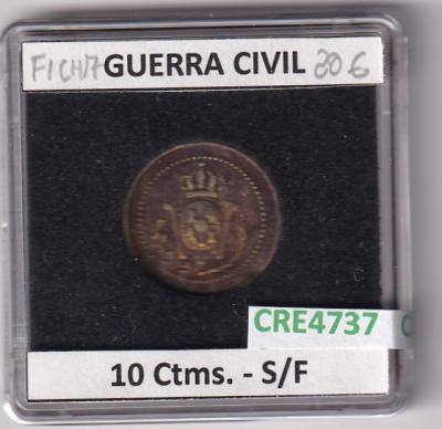 CRE4737 FICHA ESPAÑA GUERRA CIVIL 10 CENTIMOS S/F