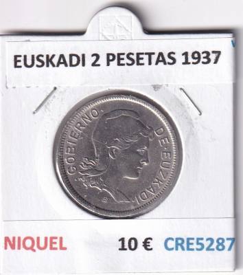 CRE5287 MONEDA ESPAÑA EUSKADI 2 PESETAS 1937 NIQUEL