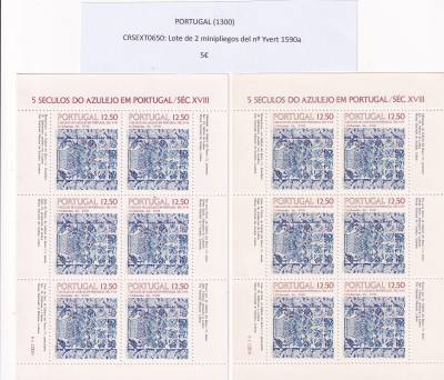 CRSEXT0650 SELLOS PORTUGAL Lote de 2 minipliegos del nº Yvert 1590a 