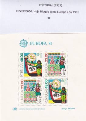 CRSEXT0656 SELLOS PORTUGAL  Hoja Bloque tema Europa año 1981