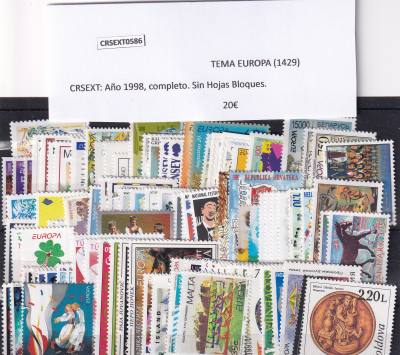 CRSEXT0586 SELLOS TEMA EUROPA Año 1998, completo SIN HOJAS BLOQUE