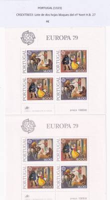 CRSEXT0653  SELLOS PORTUGAL Lote de dos hojas bloques del nº Yvert H.B. 27