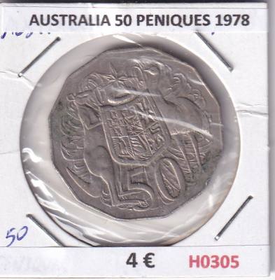 H0305 MONEDA AUSTRALIA 50 PENIQUES 1978