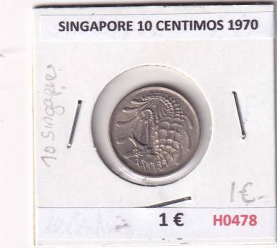 H0478 MONEDA SINGAPORE 10 CENTIMOS 1970