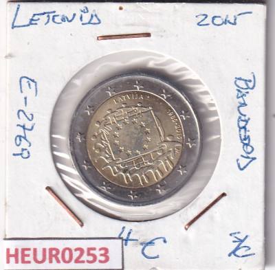 HEUR0253 MONEDA LETONIA 2 EUROS 2015 (Bandera europea)