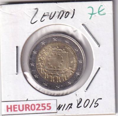 HEUR0255 MONEDA LITUANIA 2 EUROS 2015 (Bandera europea)