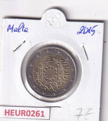 HEUR0261 MONEDA MALTA 2 EUROS 2015 (Bandera europea)