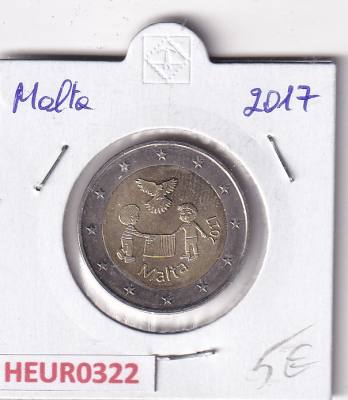 HEUR0322 MONEDA MALTA 2 EUROS 2017 (Solidaridad - Paz)