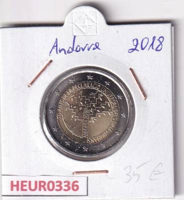 HEUR0336 MONEDA ANDORRA 2 EUROS 2018 (Derechos humanos)