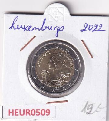 HEUR0509 MONEDA LUXEMBURGO 2 EUROS 2022 (10 aniversario boda Gran Duque)