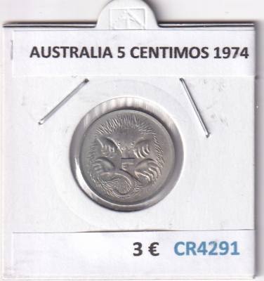CR4291 MONEDA AUSTRALIA 5 CENTIMOS 1974