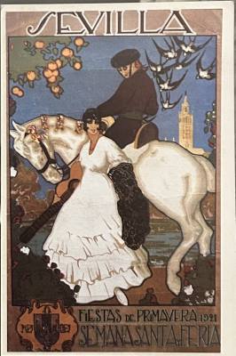 L115 POSTAL SEVILLA 1989 CARTEL FIESTA DE PRIMAVERA DE 1921