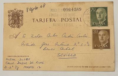 L118 TARJETA POSTAL USADA CON SELLOS DE 70 Y 30 CENTIMOS VER FOTOS