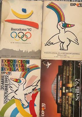 L121 LOTE 4 TARJETAS POSTALES TEMA 1992 EXPO Y OLIMPIADAS VER FOTOS