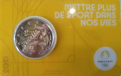 HEUR0612 MONEDA FRANCIA 2 EUROS 2021 (JJOO París 2024) COIN CARD