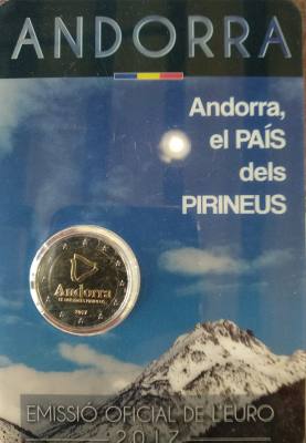 HEUR0618 MONEDA ANDORRA 2 EUROS 2017 (El país de los Pirineos) COIN CARD