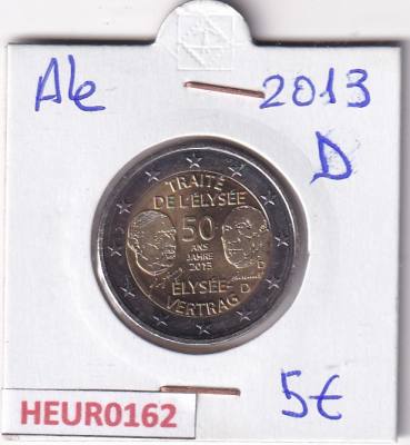 HEUR0162 MONEDA ALEMANIA 2 EUROS 2013 Letra D (Tratado del Eliseo)