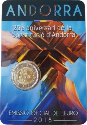 HEUR0627 MONEDA ANDORRA 2 EUROS 2018 (Constitución de Andorra) COIN CARD