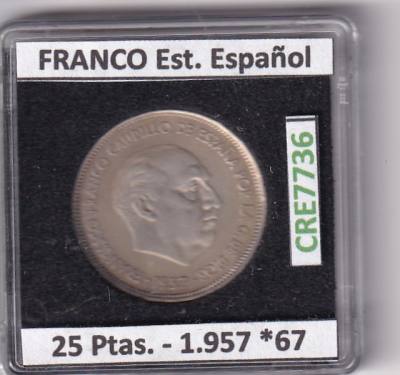 CRE7736 MONEDA ESPAÑA ESTADO ESPAÑOL 25 PESETAS 1957 *67