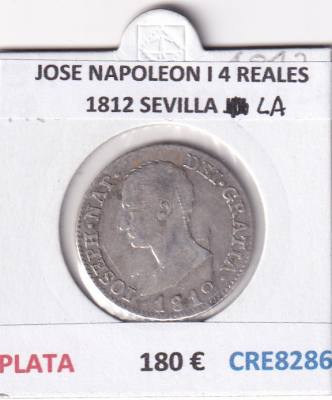 CRE8286 MONEDA ESPAÑA JOSE NAPOLEON I 4 REALES 1812 SEVILLA LA PLATA