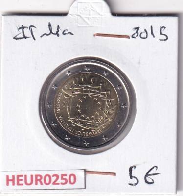 HEUR0250 MONEDA ITALIA 2 EUROS 2015 (Bandera europea)