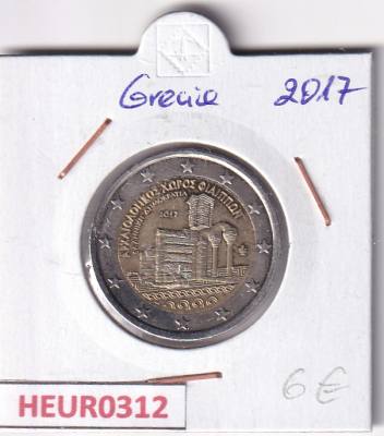 HEUR0312 MONEDA GRECIA 2 EUROS 2017 (Sitio arqueológico Philippi)
