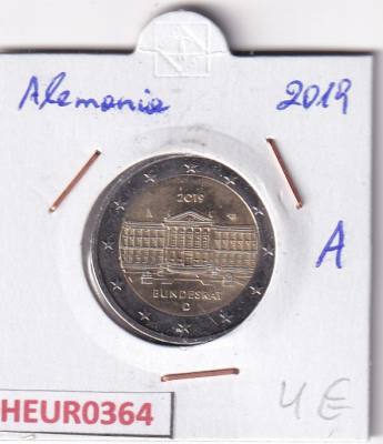 HEUR0364 MONEDA ALEMANIA 2 EUROS 2019 Letra A (Bundesrat)