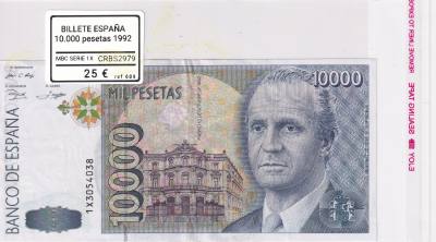 CRBS2979 BILLETE ESPAÑA 10000 PESETAS 1992 MBC SERIE 1X